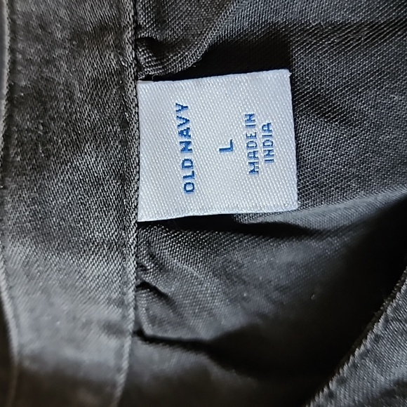 Black Denim Ruffled Button Blouse Large - Picture 4 of 5